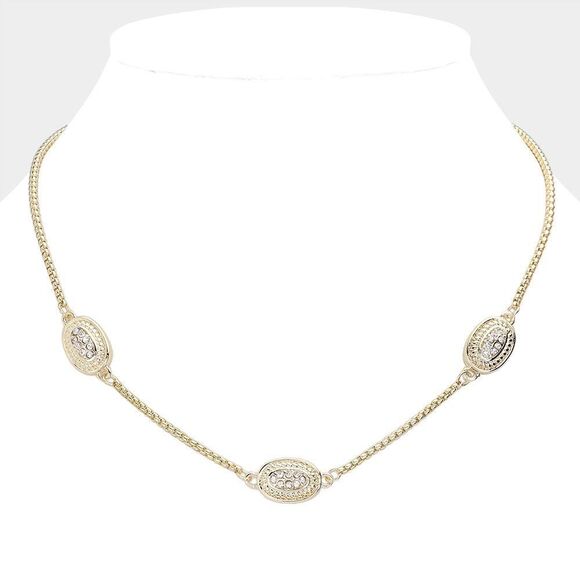 NWT MX Signature Gold Plated choker with CZ pendants - Picture 2 of 8